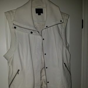 Tribal Brand white leather vest
